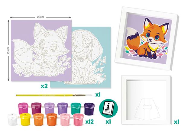 Számfestő készlet, MAPED CREATIV "Paint by number", kutya és róka